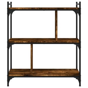 Библиотека 3 рафта опушен дъб 76x32x88 см инженерно дърво