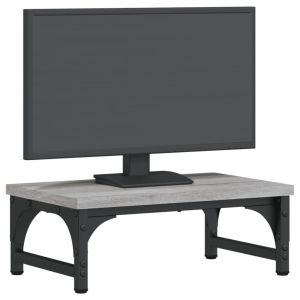 Поставка за монитор, сив сонома, 37x23x14 см, инженерно дърво