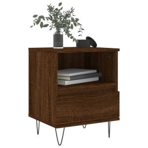 Нощни шкафчета 2 бр кафяв дъб 40x35x50 см инженерно дърво