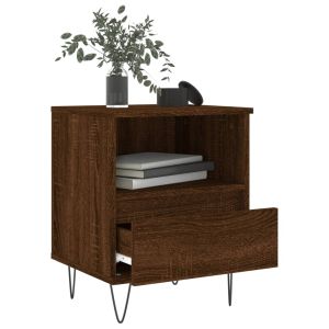 Нощни шкафчета 2 бр кафяв дъб 40x35x50 см инженерно дърво