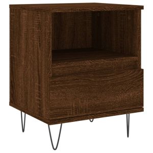 Нощни шкафчета 2 бр кафяв дъб 40x35x50 см инженерно дърво