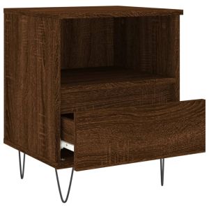 Нощни шкафчета 2 бр кафяв дъб 40x35x50 см инженерно дърво