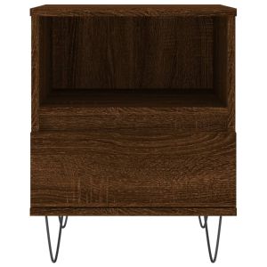 Нощни шкафчета 2 бр кафяв дъб 40x35x50 см инженерно дърво