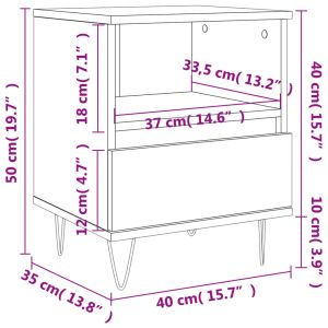 Нощни шкафчета 2 бр кафяв дъб 40x35x50 см инженерно дърво