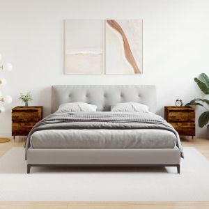 Нощни шкафчета, 2 бр, опушен дъб, 40x35x50 см, инженерно дърво