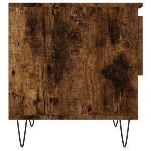 Кафе маси, 2 бр, опушен дъб, 50x46x50 см, инженерно дърво