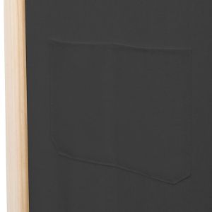 Параван за стая, 6 панела, сив, 240х170х4 cм, текстил