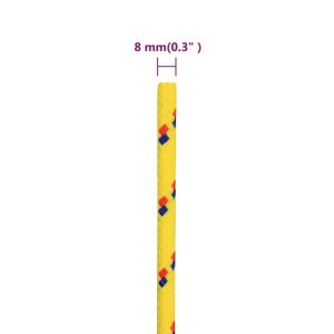 Въже за лодка жълто 8 мм 100 м полипропилен