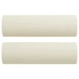 Декоративни възглавници, 2 бр, кремави, Ø15x50 см, кадифе