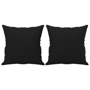 Декоративни възглавници 2 бр черни, 40x40 см микрофибърна тъкан