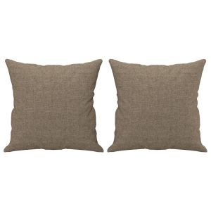 Декоративни възглавници, 2 бр, таупе, 40x40 см, плат