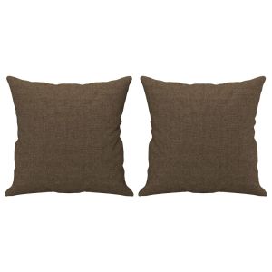 Декоративни възглавници, 2 бр, кафяви, 40x40 см, плат