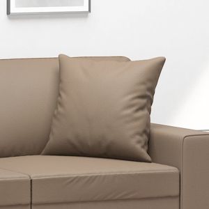 Декоративни възглавници, 2 бр капучино 40x40см, изкуствена кожа