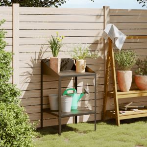 Стойка за саксии антрацит 56,5x54,5x100 см поцинкована стомана