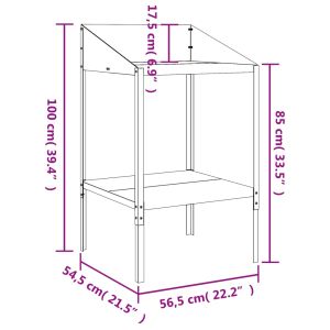 Стойка за саксии антрацит 56,5x54,5x100 см поцинкована стомана