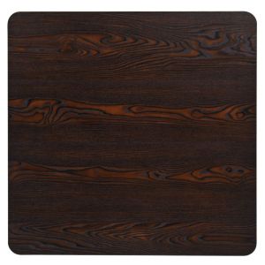 Бистро маса, МДФ и стомана, квадрат, 80x80x75 см, тъмна пепел