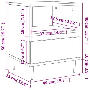 Нощни шкафчета 2 бр сив сонома 40x35x50 см инженерно дърво