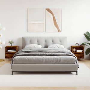 Нощни шкафчета, 2 бр, опушен дъб, 40x35x50 см, инженерно дърво