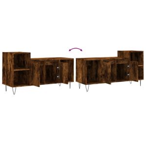 ТB шкаф, опушен дъб, 100x35x55 см, инженерно дърво