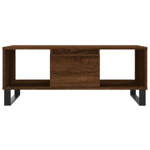 Кафе маса, кафяв дъб, 90x50x36,5 см, инженерно дърво