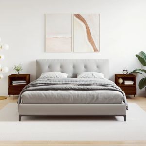 Нощни шкафчета 2 бр кафяв дъб 40x35x50 см инженерно дърво