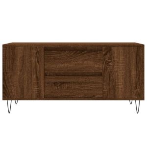 Кафе маса, кафяв дъб, 102x44,5x50 см, инженерно дърво