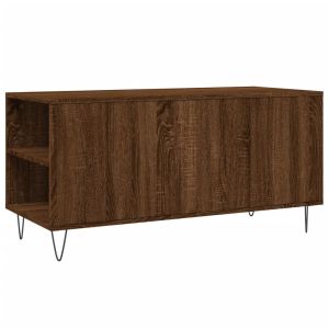 Кафе маса, кафяв дъб, 102x44,5x50 см, инженерно дърво