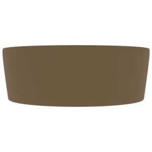 Луксозна мивка с преливник кремав мат 36x13 см керамика