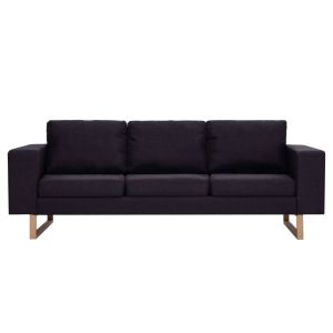 3-местен диван, текстил, черен