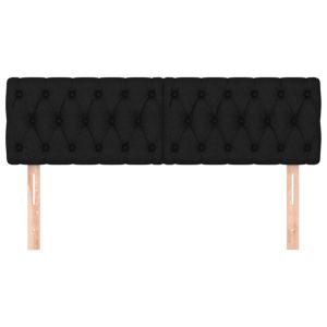 Табла за легло, черна, 144x7x78/88 см, плат