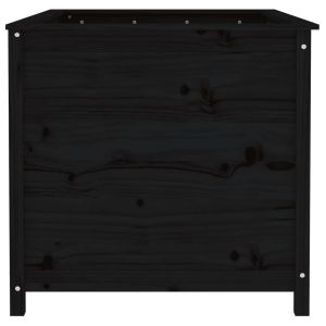 Градинско повдигнато легло, черно, 119,5x82,5x78 см, бор масив