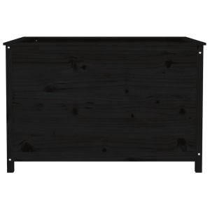 Градинско повдигнато легло, черно, 119,5x82,5x78 см, бор масив