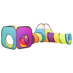 Детска палатка за игра с 250 многоцветни топки 190x264x90 см