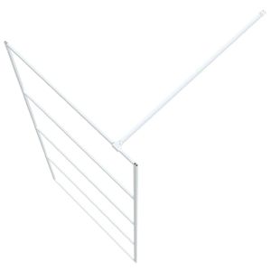 Параван за баня, бял, 90x195 см, прозрачно ESG стъкло