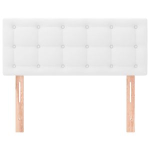Горна табла за легло, бяла, 100x5x78/88 см, изкуствена кожа