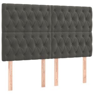 Боксспринг легло с матрак, тъмносиво, 160x200 см, кадифе