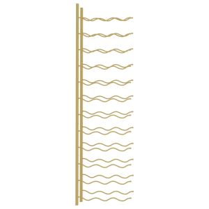 Стойка за вино за 36 бутилки, стенен монтаж, златиста, желязо