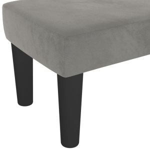 Пейка, светлосива, 100x30x30 см, кадифе