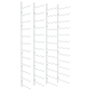 Стойки за вино за 36 бутилки, стенен монтаж, 2 бр, бели, желязо