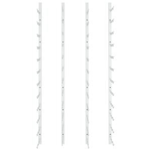 Стойки за вино за 36 бутилки, стенен монтаж, 2 бр, бели, желязо