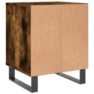 Нощно шкафче опушен дъб 40x35x50 см инженерно дърво