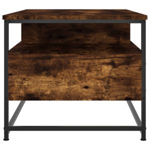 Кафе маса, опушен дъб, 100x51x45 см, инженерно дърво