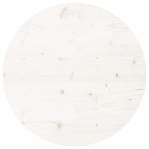 Плот за маса, кръгъл, бял, Ø90x3 см, бор масив