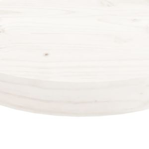 Плот за маса, кръгъл, бял, Ø90x3 см, бор масив