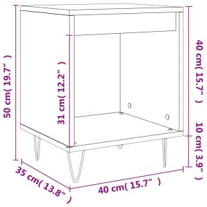 Нощни шкафчета 2 бр сив сонома 40x35x50 см инженерно дърво