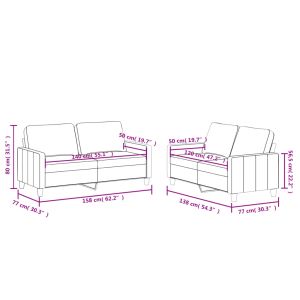 Комплект дивани 2 части с възглавници капучино изкуствена кожа