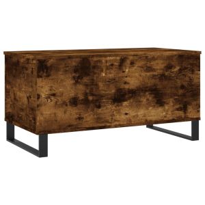 Кафе маса, опушен дъб, 90x44,5x45 см, инженерно дърво