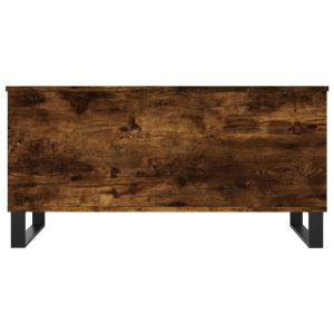 Кафе маса, опушен дъб, 90x44,5x45 см, инженерно дърво