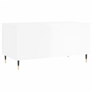 Кафе маса, бял гланц, 90x44,5x45 см, инженерно дърво