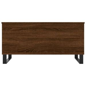 Маса за кафе, кафяв дъб, 90x44,5x45 см, инженерно дърво